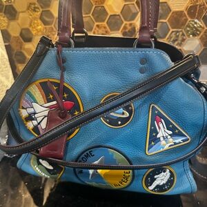 Coach x nasa patches handbag and matching accordion wallet